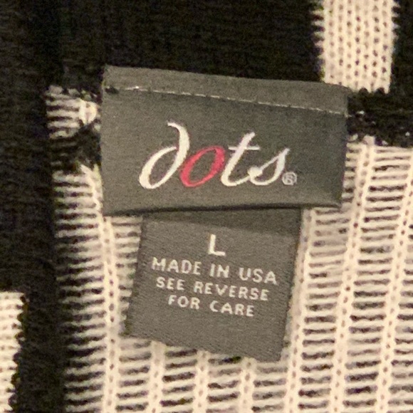 Dots Knit Long Cardigan Cross Sweater Size Large - Picture 7 of 7